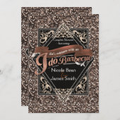 IK DOE BARBECUE BBQ Faux Roos Glitter Verloving Kaart (Voorkant / Achterkant)