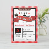 Ik doe Barbecue BBQ koppels bruiloft uitnodiging (Staand voorkant)