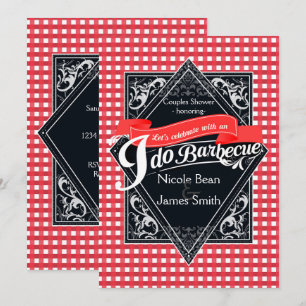 IK DOE BARBECUE BBQ Red White Checkered Verloving Kaart