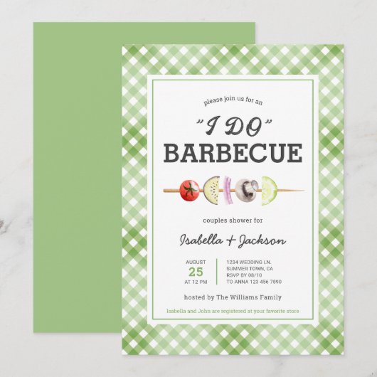 Ik doe barbecue BBQ rustieke bruiloft douche uitno Kaart (Voorkant / Achterkant)