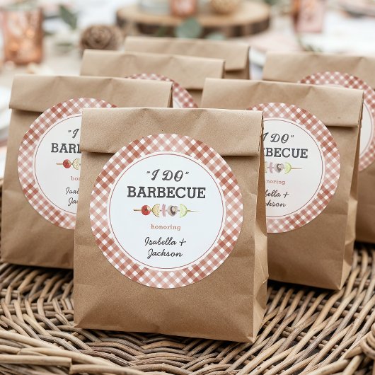 Ik Doe Barbecue Bruiloft Borrel Ronde Sticker