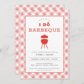 Ik doe Barbecue Koppels Bruiloft Uitnodiging BBQ U (Voorkant / Achterkant)