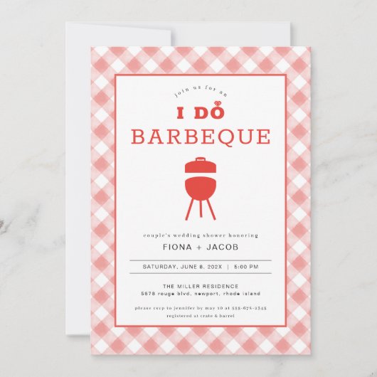 Ik Doe Barbecue Koppels Douche Uitnodiging BBQ Uit (Voorkant)