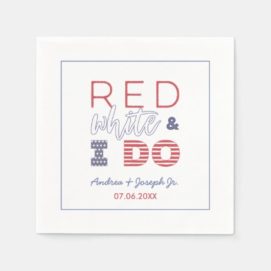 Ik doe BBQ 4 juli bruiloft douche repetitie diner Servet (Voorkant)