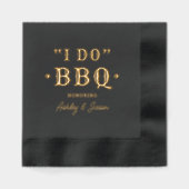 Ik doe BBQ aangepaste bruiloft monogram Folie Servetten (Voorkant)