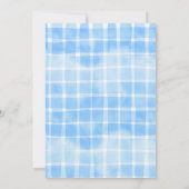 Ik doe BBQ BabyQ Baby shower Grill Eten Blauw Ging Kaart (Achterkant)