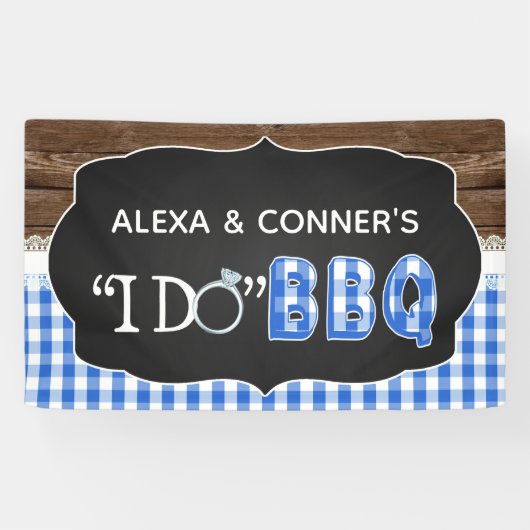 Ik doe BBQ-banner - blauw Spandoek (Horizontaal)