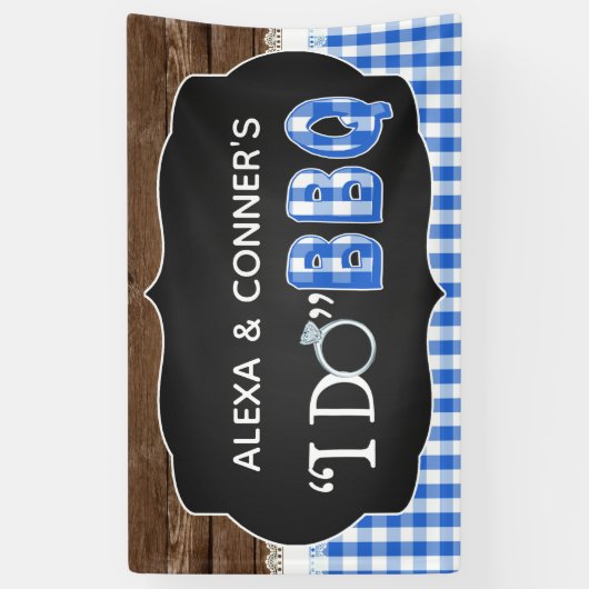 Ik doe BBQ-banner - blauw Spandoek (Verticaal)