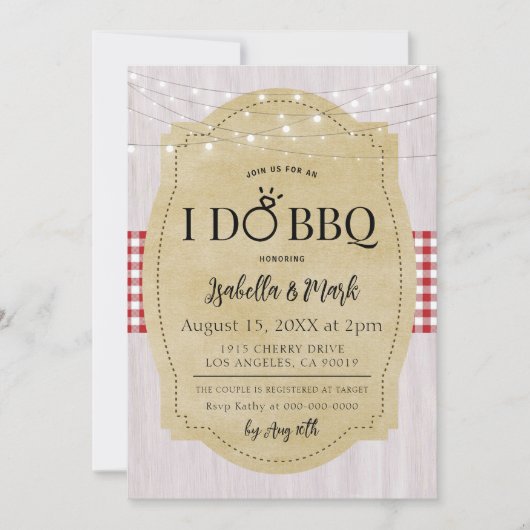 Ik doe BBQ Barbecue Bruids Douche Uitnodiging (Voorkant)