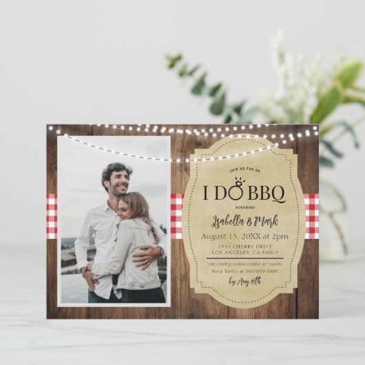 Ik doe BBQ Barbecue Bruids Douche Uitnodiging (Staand voorkant)