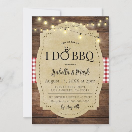 Ik doe BBQ Barbecue Bruids Douche Uitnodiging (Voorkant)