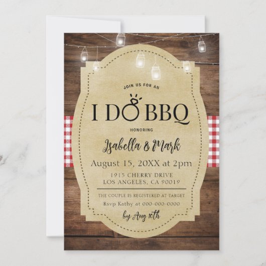 Ik doe BBQ Barbecue Bruids Douche Uitnodiging (Voorkant)