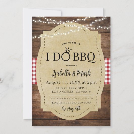 Ik doe BBQ Barbecue Bruids Douche Uitnodiging (Voorkant)