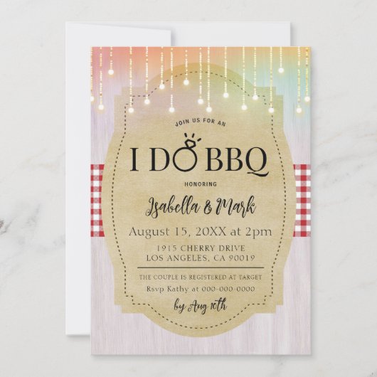 Ik doe BBQ Barbecue Bruids Douche Uitnodiging (Voorkant)