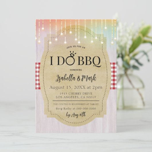 Ik doe BBQ Barbecue Bruids Douche Uitnodiging (Staand voorkant)