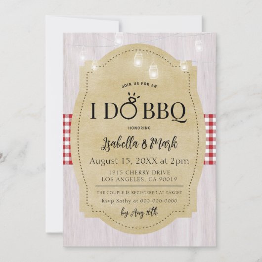Ik doe BBQ Barbecue Bruids Douche Uitnodiging (Voorkant)