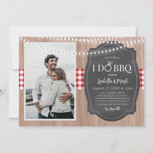Ik doe BBQ Barbecue Bruiloft Uitnodiging (Voorkant)