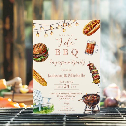Ik doe BBQ barbeque engagement party Kaart
