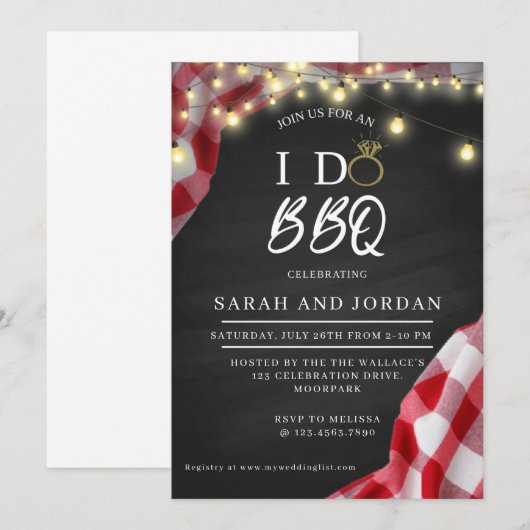 Ik doe BBQ, BBQ Party, BBQ repetitie, VERLOVING Kaart (Voorkant / Achterkant)