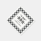 Ik doe BBQ Black Gingham Custom Weddenschap Monogr Servet (Hoek)