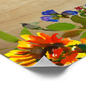 IK DOE BBQ Bloemige Houten Initialen Verloving Wel Poster (Hoek)