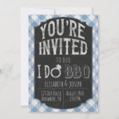 Ik doe BBQ Blue Bridal & Wedding Shower Uitnodigin Save The Date (Voorkant)
