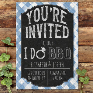 Ik doe BBQ Blue Bridal & Wedding Shower Uitnodigin Save The Date