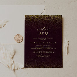 Ik doe BBQ Bourgogne Gouden Glitter Verlovingsfees Kaart
