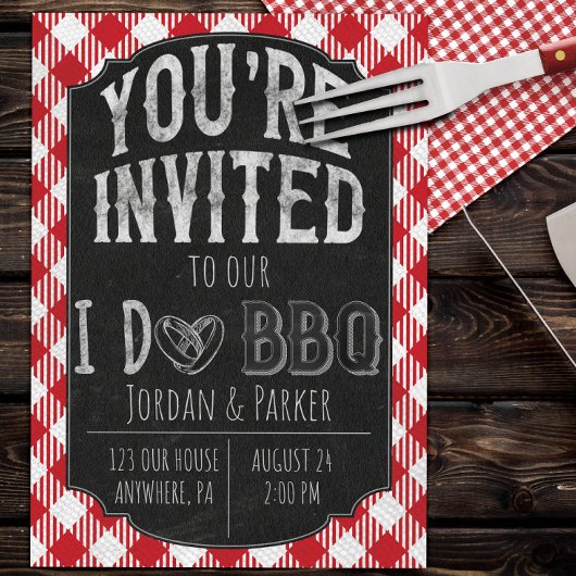 Ik doe BBQ Bridal & Wedding Shower Uitnodiging