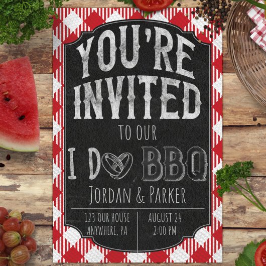 Ik doe BBQ Bridal & Wedding Shower Uitnodiging