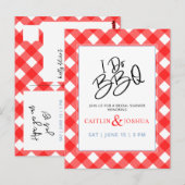 Ik doe BBQ Bruidsmeisjes Borrel Rood Geruit Feest  Briefkaart (Voorkant / Achterkant)