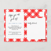 Ik doe BBQ Bruidsmeisjes Borrel Rood Geruit Feest  Briefkaart (Achterkant)