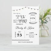 Ik doe BBQ Bruiloftsreceptie Kaart (Staand voorkant)