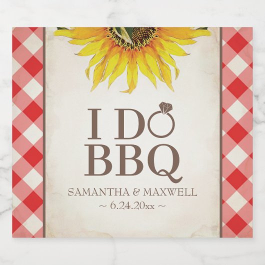Ik doe BBQ cadeau ideeën Sparkling Wijnetiket (Enkel label)