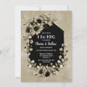 Ik doe BBQ Country Sunflower Bloemige Verlovingsfe Kaart (Voorkant)