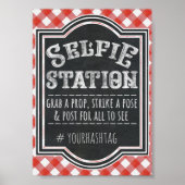 Ik doe BBQ Couple's Coed Engagement Party Selfie Poster (Voorkant)