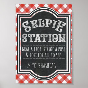 Ik doe BBQ Couple's Coed Engagement Party Selfie Poster