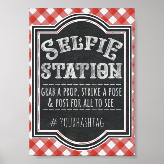 Ik doe BBQ Couple's Coed Engagement Party Selfie Poster (Voorkant)