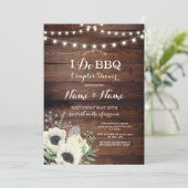 Ik doe BBQ Couple's Shower White Floral Anemone Wo Kaart (Staand voorkant)