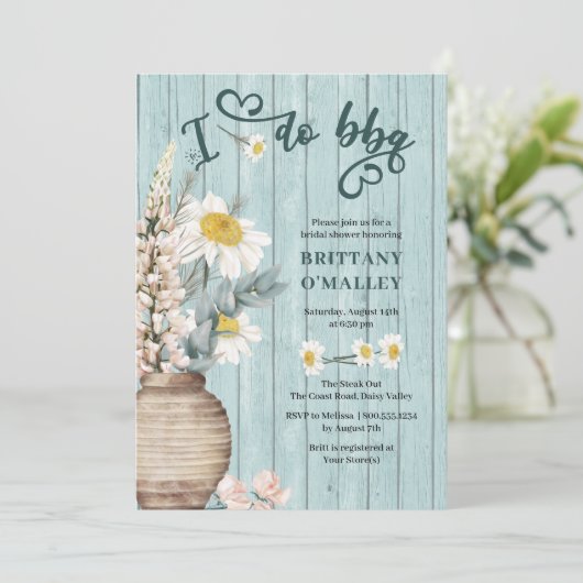 Ik doe BBQ Daisy en Kusthout Vrijgezellenfeest Kaart (Staand voorkant)