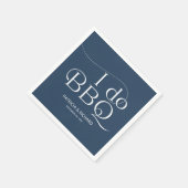 Ik doe BBQ Engagement Party Blue Servet (Hoek)