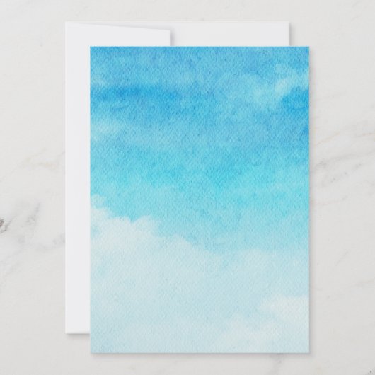 Ik doe BBQ Engagement Party Blue Sky Waterverf Kaart (Achterkant)