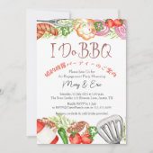 Ik doe BBQ Engagement Party Grill Food Red Gingham Kaart (Voorkant)
