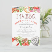 Ik doe BBQ Engagement Party Grill Food Red Gingham Kaart (Staand voorkant)