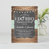 Ik DOE BBQ Engagement Party Mint Douche Uitnodigen Kaart (Staand voorkant)