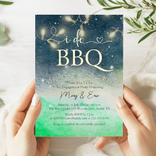 Ik doe BBQ Engagement Party String Light Garden Kaart