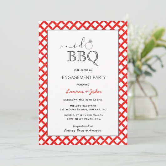 Ik doe BBQ Engagement party uitnodiging (Staand voorkant)
