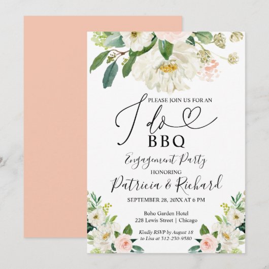 Ik doe BBQ Engagement Party Uitnodigingen (Voorkant / Achterkant)