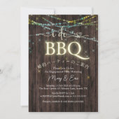 Ik doe BBQ Engagement Party Wood Light Rustiek Cas Kaart (Voorkant)