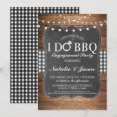 Ik DOE BBQ Engagement Party Zwart Wit Douche Kaart (Voorkant / Achterkant)